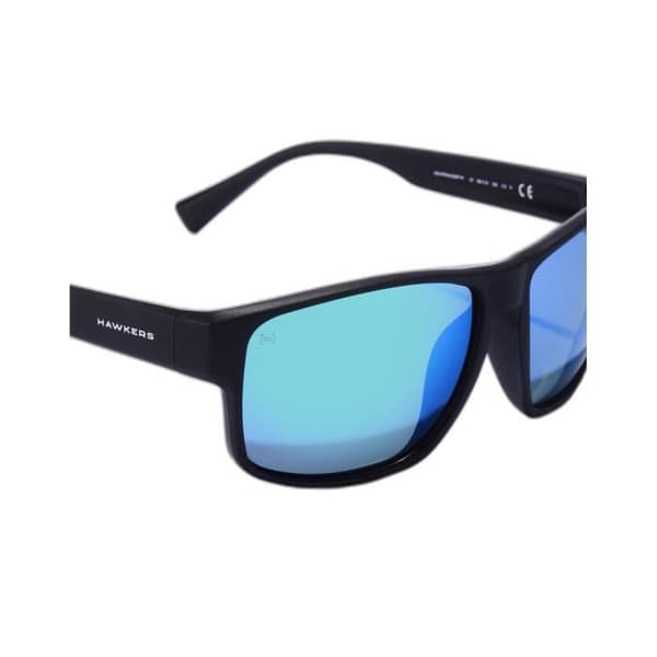 Solglasögon - Hawkers - Faster Raw - Mattsvart båge - Grön/blå spegellinser - unisex