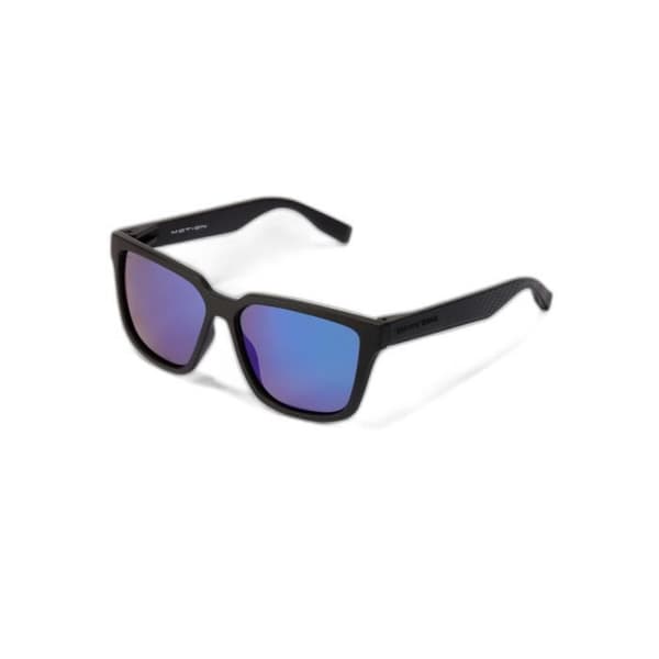 Solförsedda glasögon - Hawkers - Motion - Svart fyrkantig ram - Blå spegelpolariserade glas - UV400