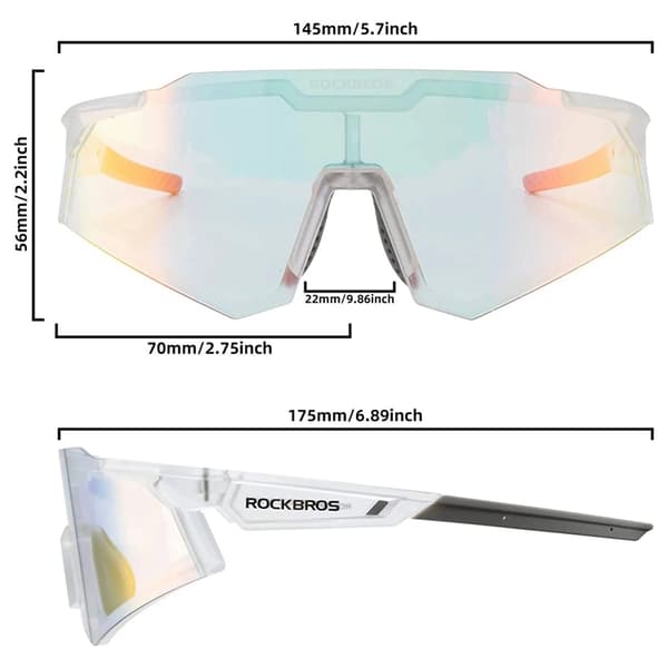 Rockbros photochromic Cykelglasögon UV400 - Vit
