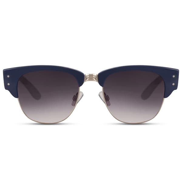Unisex siniset aurinkolasit – 100 % UV-suoja, mustat linssit, metallirunko