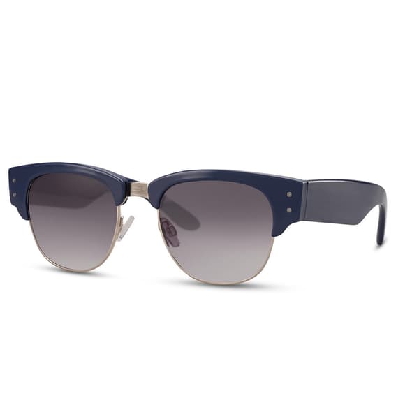 Unisex siniset aurinkolasit – 100 % UV-suoja, mustat linssit, metallirunko