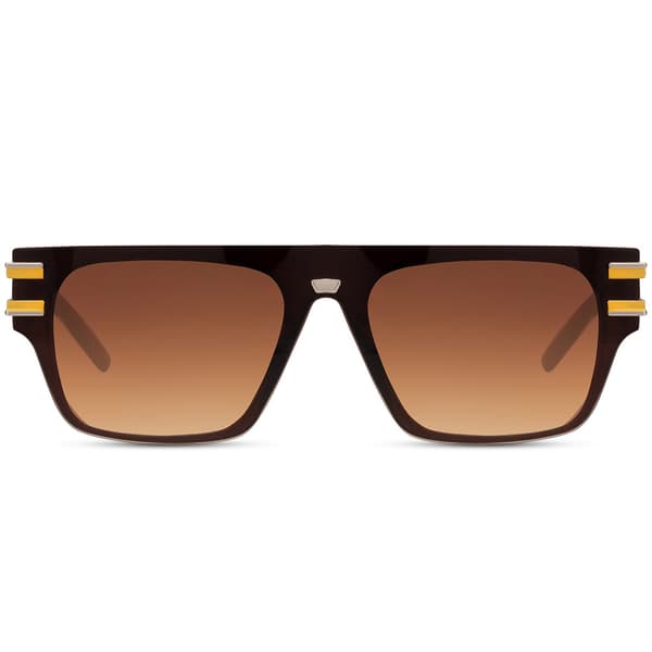 Solbriller - Guld stel & brun linse