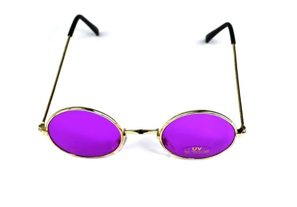 Round sunglasses Gold with purple lens