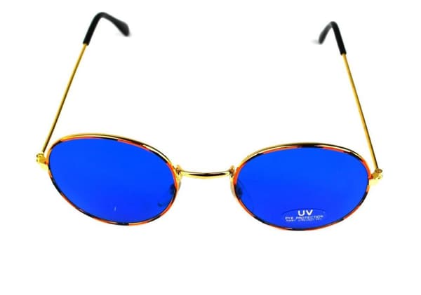 Sunglasses Gold, tortoise colored with blue lens