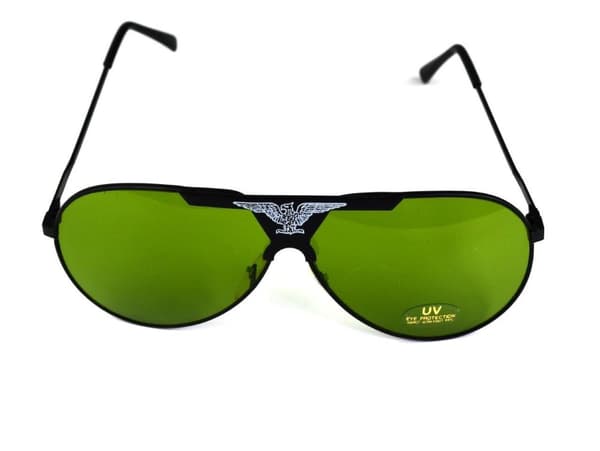 Sunglasses Pilot glasses black with green lens