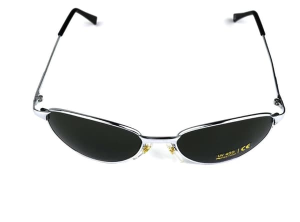 Sunglasses Oval silver with black lens