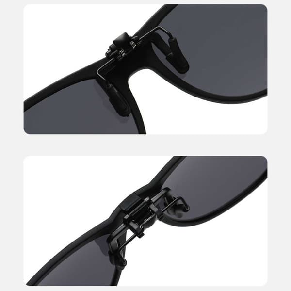 Polariserade Wayfarer Clip On Solglasögon Flip Up Svart