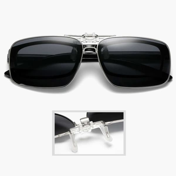 Uppfällbara Metall Clip-on Solglasögon Flip Up Blå