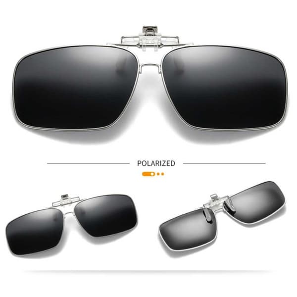 Uppfällbara Metall Clip-on Solglasögon Flip Up Blå