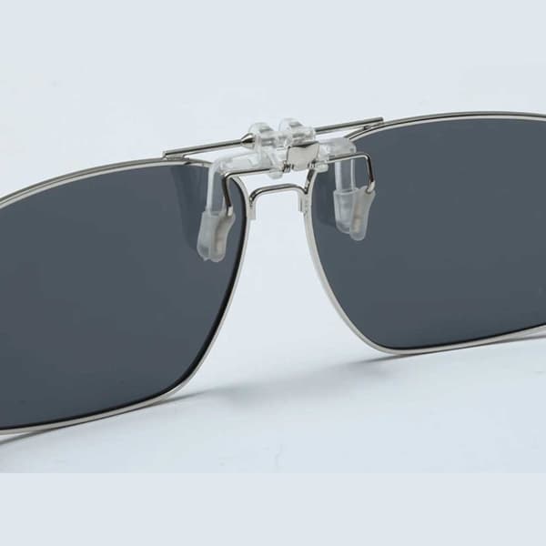 Uppfällbara Metall Clip-on Solglasögon Flip Up Blå