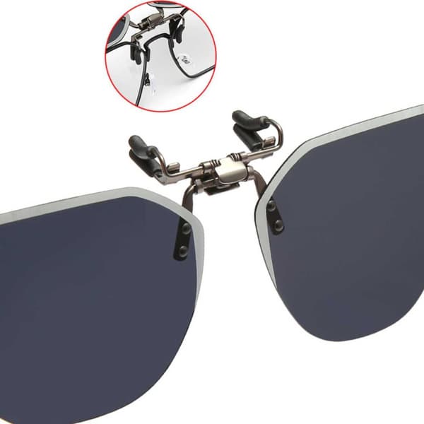 Flip-Up Clip-On Solglasögon Metall Lila Tint