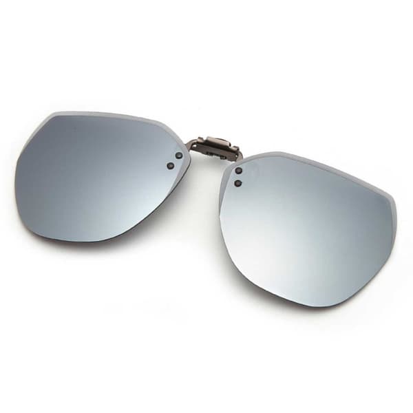 Flip-Up Clip-On aurinkolasit Metal Mirrored Silvera
