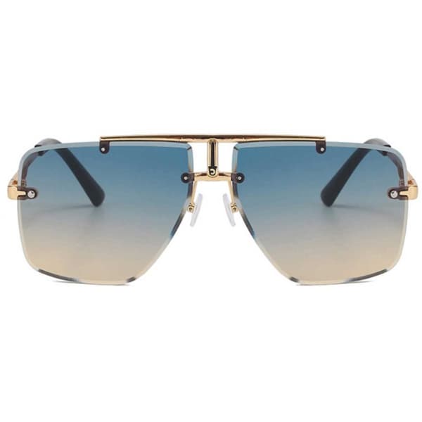 Moderna Exklusiva Pilot Aviator Solglasögon Guld Tonat Glas