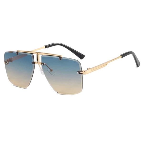 Moderna Exklusiva Pilot Aviator Solglasögon Guld Tonat Glas