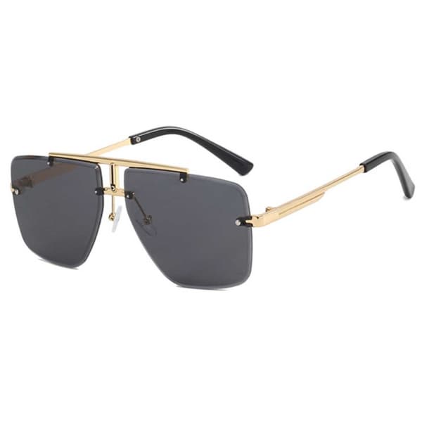 Moderna Exklusiva Pilot Aviator Solglasögon Guld Svart