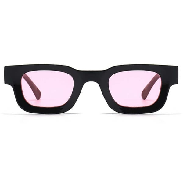 Moderne tykke solbriller svart rosa glass