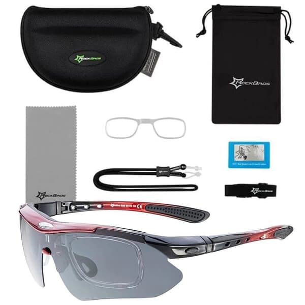 Rockbros 10141 Photochromic UV400 sykkelbriller - Rød