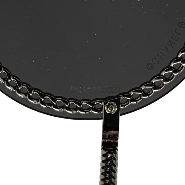 Pre-owned Chanel Chain Round Tinted Sunglasses Black