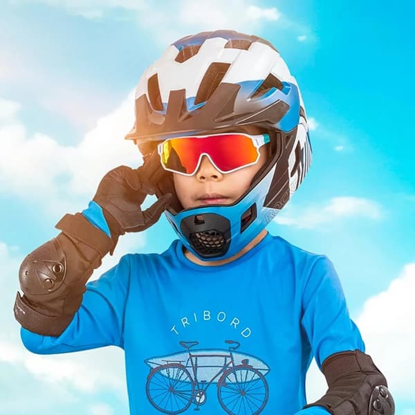 Rockbros Polariserade Cykelglasögon För Barn 8-14 År - Grön/Vit