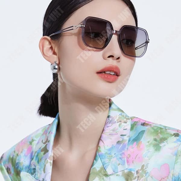 TD® Fashion polariserade solglasögon dam polygon stor ram solskyddsglasögon casual solglasögon
