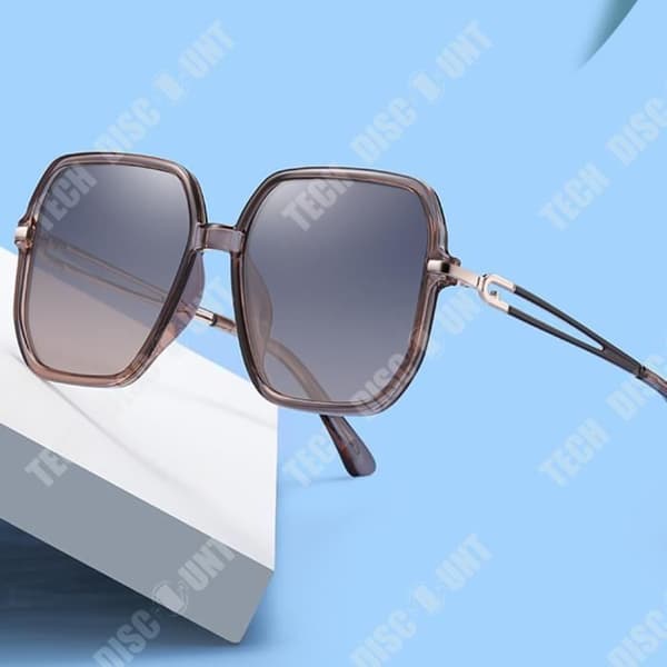 TD® Fashion polariserade solglasögon dam polygon stor ram solskyddsglasögon casual solglasögon