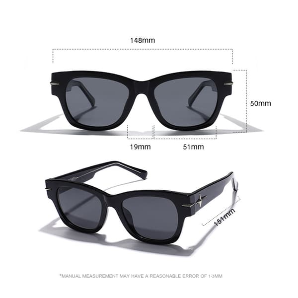 INF Trendy Lens Polariserte Solbriller med Etui Sort