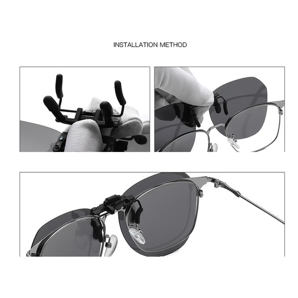 INF Polariserte Clip-on Solbriller med Etui Brun