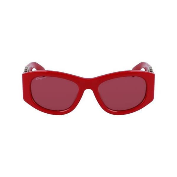 Solglasögon - FERRAGAMO - SF1082S - Röda plastbågar - Chic stil - 53/19/120
