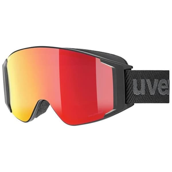 UVEX G.gl 3000 Top Black Mat Ski Mask för män - Mirror Red S3 & Lasergold Lite Lens - Vintersport
