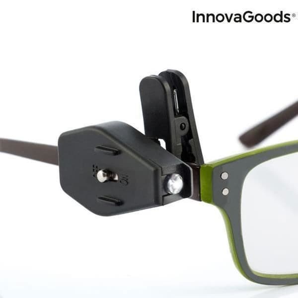 Clip LED för glasögon - InnovaGoods - 360° - Pack om 2 - Vit LED-ljus - Praktisk och bärbar