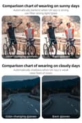 Miniatyrbild 6 av 11: Rockbros Photochromic Cykelglasögon med UV-skydd - Svart
