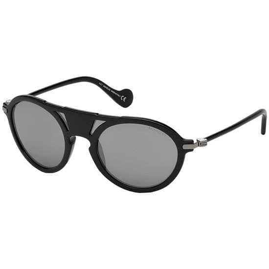 Soleilsglasögon - MONCLER - ML0053 - Rund - Unisex - Blank svart - Kategori 3