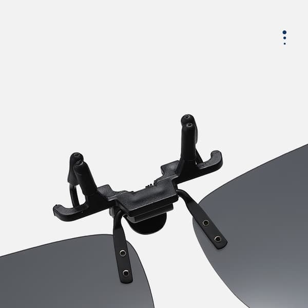 INF Clip-on Solglasögon - Liten Storlek Silver Mercury Lins Svart