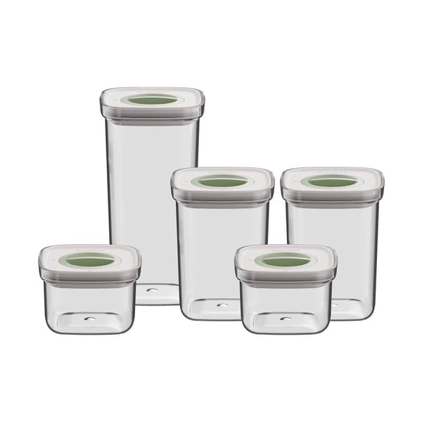 BergHOFF 5-delars Smart Seal Matldeset - 2x 0,4L, 2x 1L, 1x 1,6L Stapelbara Ldor