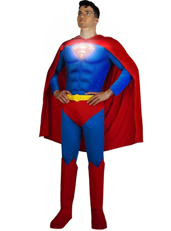 Superman med Ljus och Muskler Maskeraddräkt