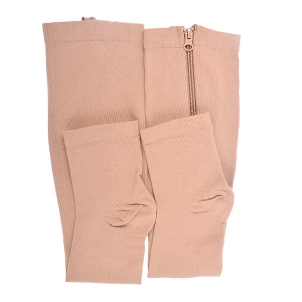 Stödstrumpor med dragkedja L/XL - Svart