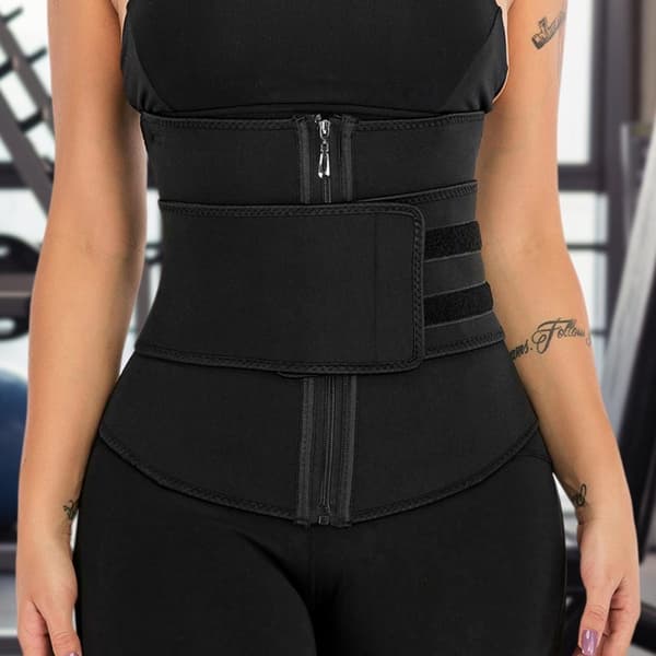 Waist Trainer Tarranauhalla - Musta