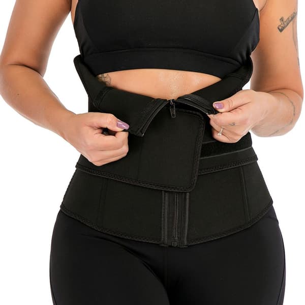 Waist Trainer Tarranauhalla - Musta