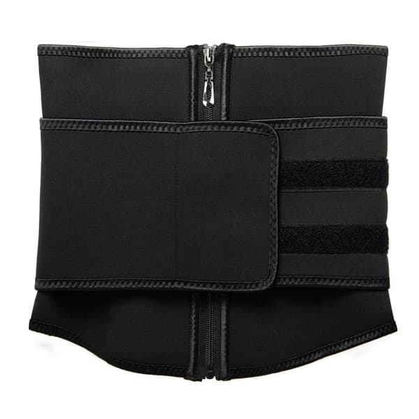 Waist Trainer med Kardborreband - Svart Svart L
