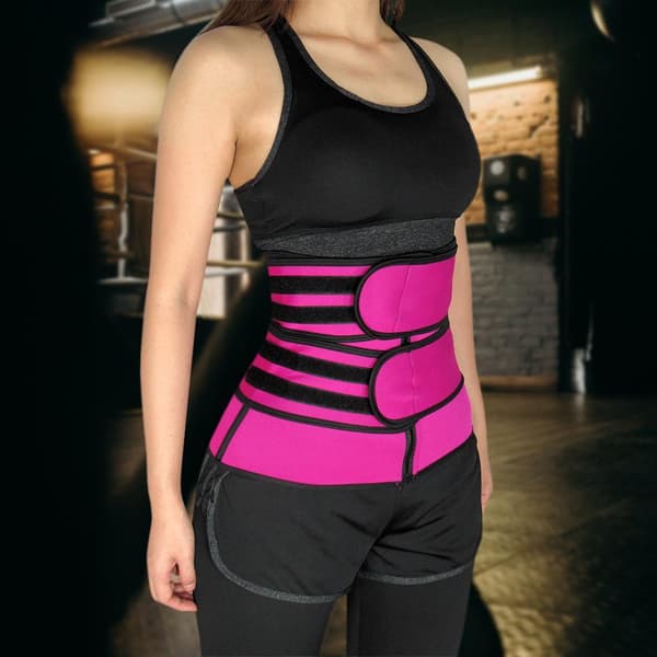 Waist Trainer med To Bånd - Rosa