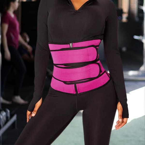 Waist Trainer med To Bånd - Rosa