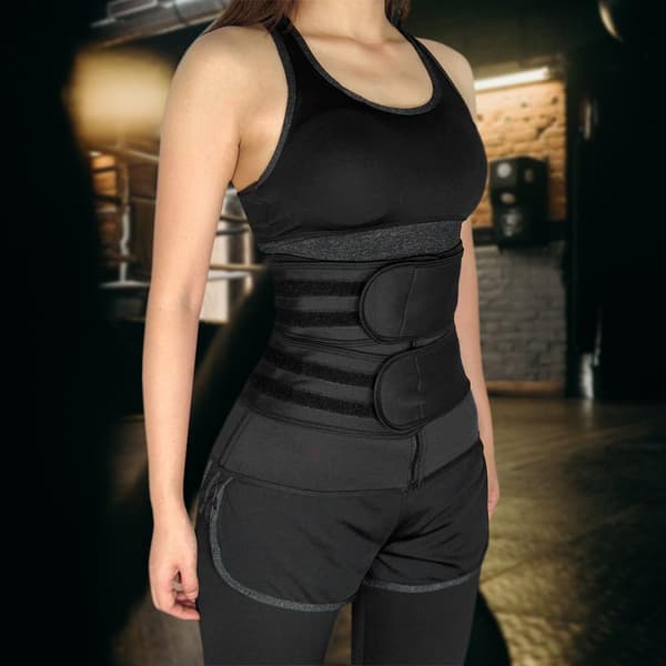 Waist Trainer med Två Band - Svart