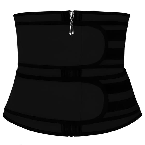 Waist Trainer med To Bånd - Svart Svart S