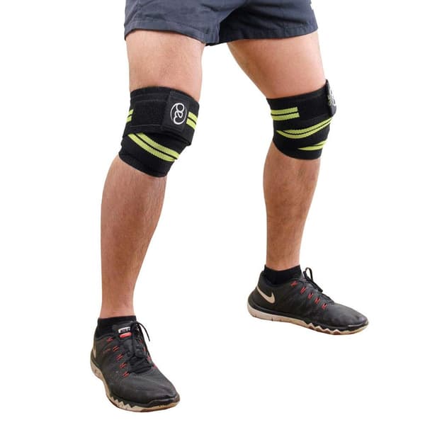 Fitness Mad Unisex voksen vægtløftning knæ støtte wrap