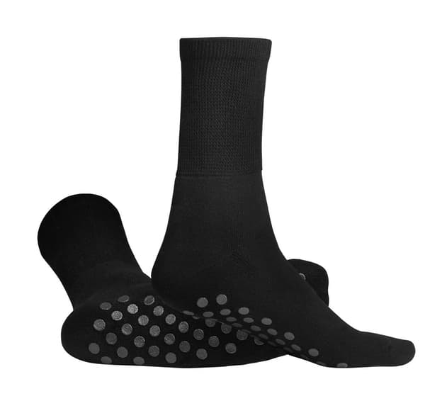 Kilde® anti-slip bomuldsstrømper 35-38 med anti-slip - Sort