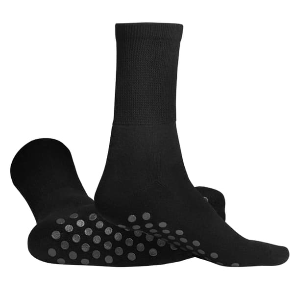 Kilde® anti-slip bomuldsstrømper 35-38 med anti-slip - Sort