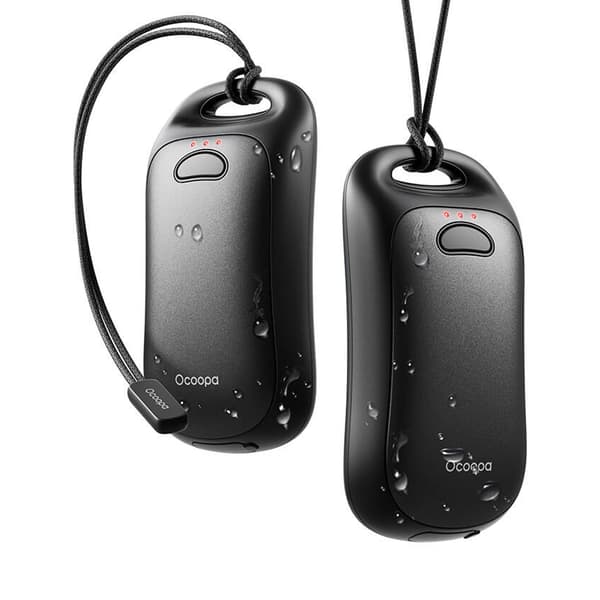 Uppladdningsbara handvärmare med 6000 mAh och IP45-certifiering - Svart