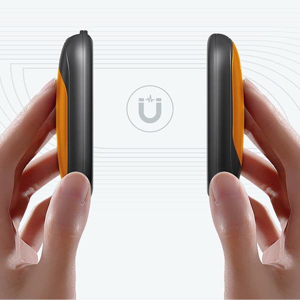 Uppladdningsbara handvärmare med magnetisk design - Svart/Orange