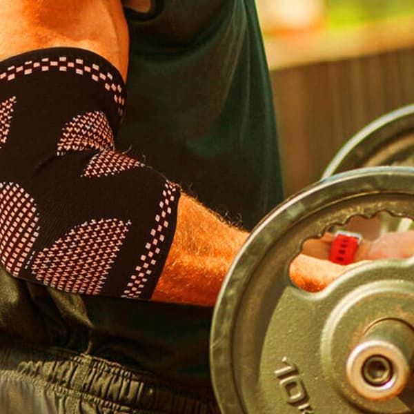 Armbågsstöd med Kompression | Värmeaktiverande Kopparfibrer Armbågsskydd