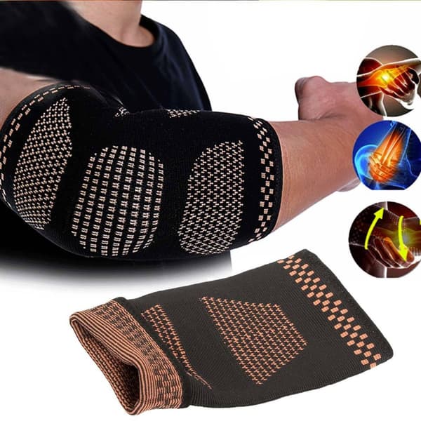 Armbågsstöd med Kompression | Värmeaktiverande Kopparfibrer Armbågsskydd
